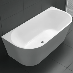 Aquenza Round 1500mm Gloss White Back to Wall Freestanding Bath